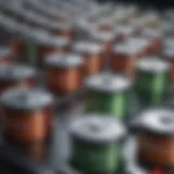 A close-up of advanced lithium-ion battery cells