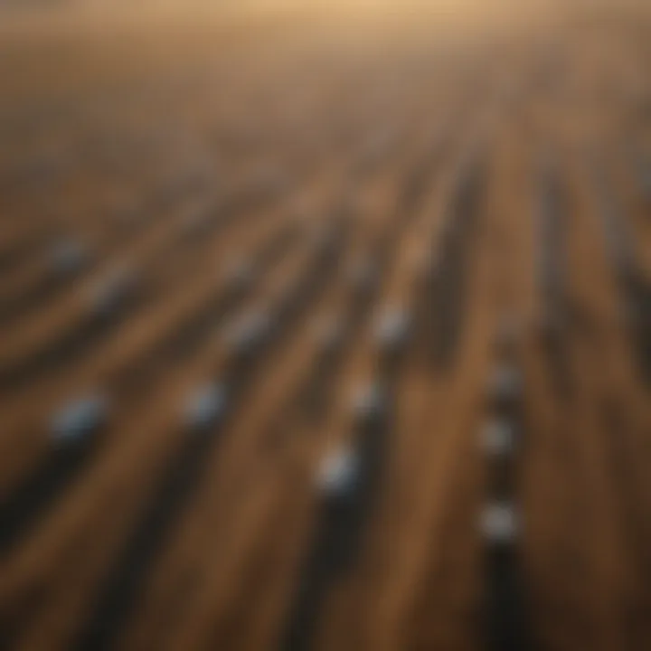 Aerial view of sustainable livestock farming practices