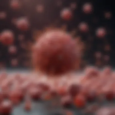 Microscopic view of hepatitis C virus particles