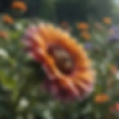 Diversity in Bloom: The Role of Flowers in Bee Habitats A vibrant garden filled with diverse flowering plants attracting bees.