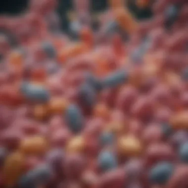Antibiotics and Gut Microbiota Interaction Illustration showing the interaction between antibiotics and gut microbiota