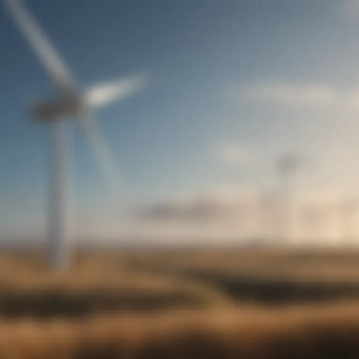 Birds flying near a wind turbine illustrating wildlife interaction