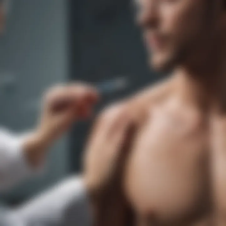 Healthcare professionals administering vaccines in a clinic.