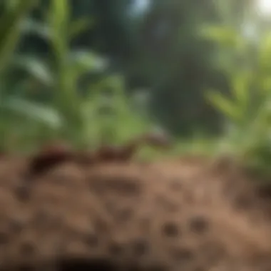 Cut Ants in Their Environment Illustration of cut ants in their natural habitat