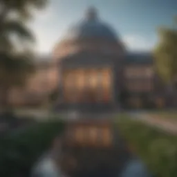 A stunning view of a historic university campus representing innovation