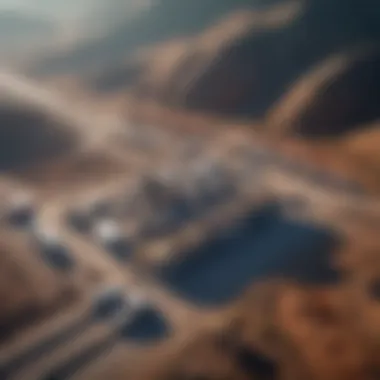 Modern Energy Mining: A Step Towards Sustainability Aerial view of a modern energy mining site showcasing renewable technology.