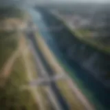 Aerial view of the English Channel Tunnel entrance