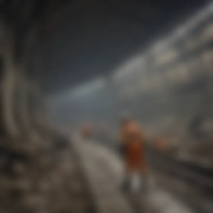 Construction workers at the English Channel Tunnel site