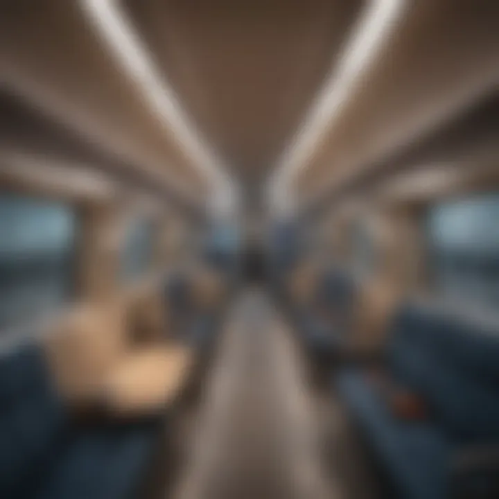 Inside view of a Eurostar train traveling through the tunnel