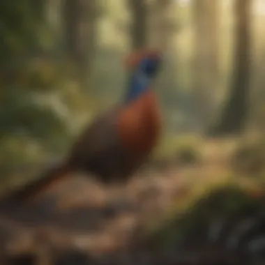 Pheasants in Their Diverse Habitats A pheasant in its natural habitat, showcasing its adaptability to diverse environments