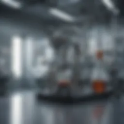 A futuristic lab showcasing advanced biotechnological equipment