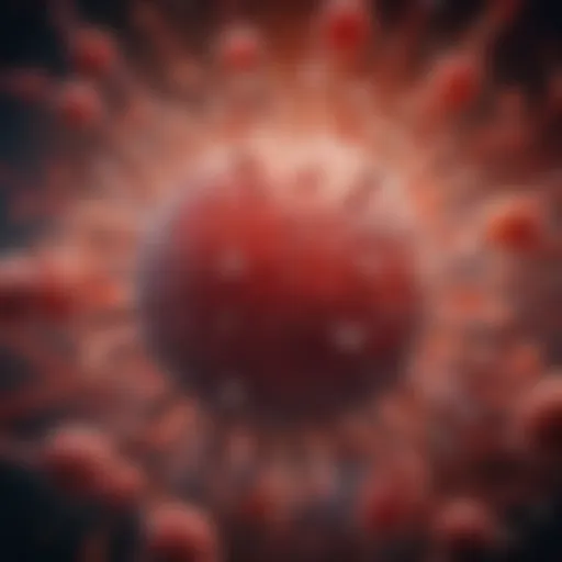 Microscopic view of HIV virus particles