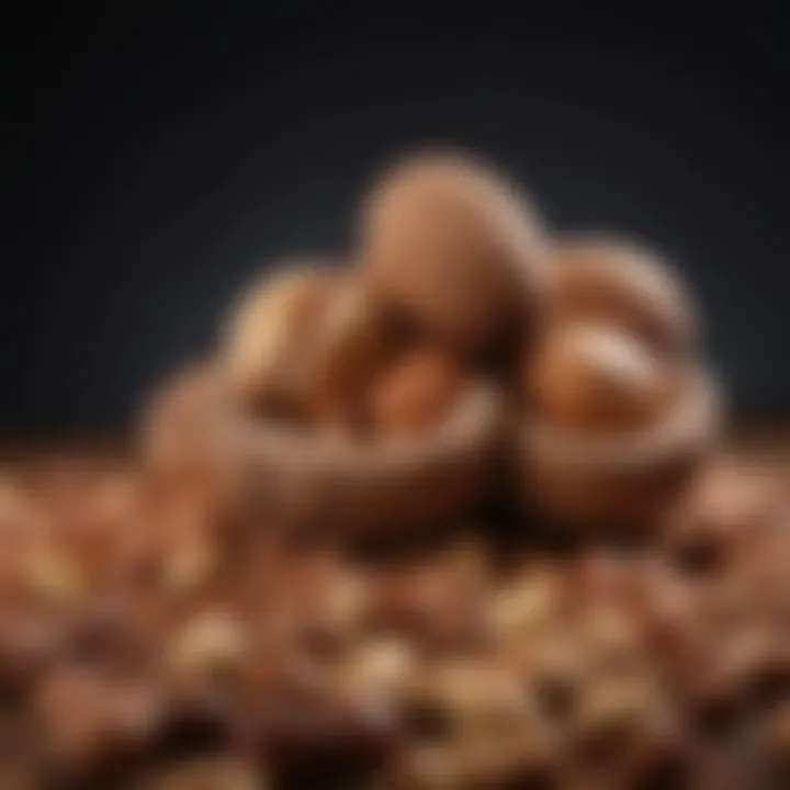 A vibrant display of nuts known for their high oleic acid content, highlighting their natural appeal.