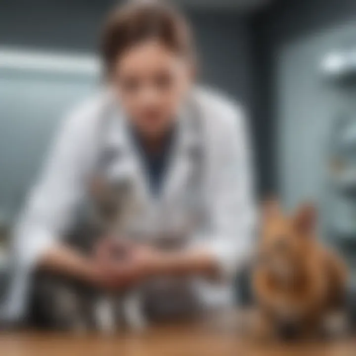 Veterinarian examining a companion animal