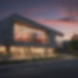 Exterior view of Stony Brook Medicine facility showcasing modern architecture