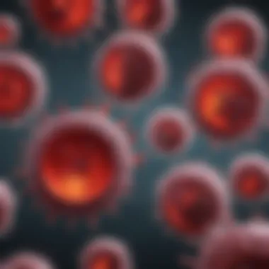 Illustration of circulating tumor cells in blood sample