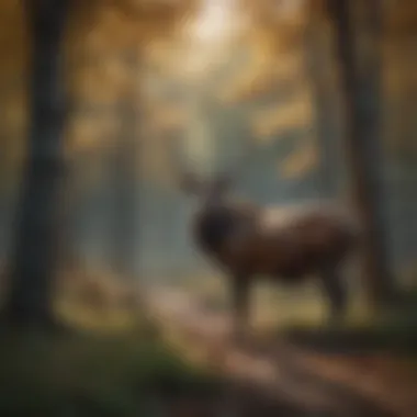 Serene Habitat of Cervus Species A serene landscape showcasing the habitat of Cervus species
