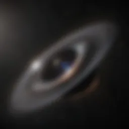 An artist's depiction of a black hole bending light around it, representing gravitational lensing.