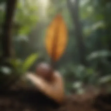 Cacao Plant: Nature's Gift Cacao plant leaves in a lush environment symbolizing natural health benefits