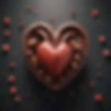Heart Health with Cacao Illustration of a heart with cacao elements indicating health improvement