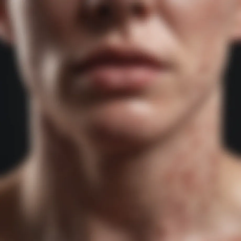 Close-up of inflamed skin illustrating eczema symptoms