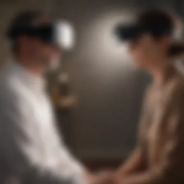 Therapist interacting with a patient using VR technology