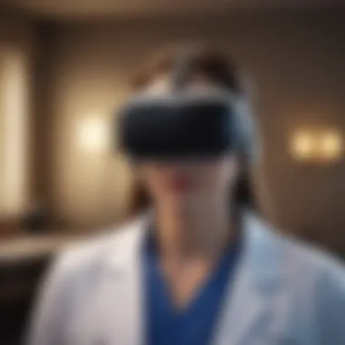 Healthcare professional using VR technology for patient treatment