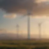 A modern wind farm generating renewable energy