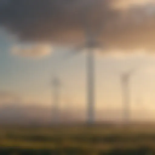 A modern wind farm generating renewable energy