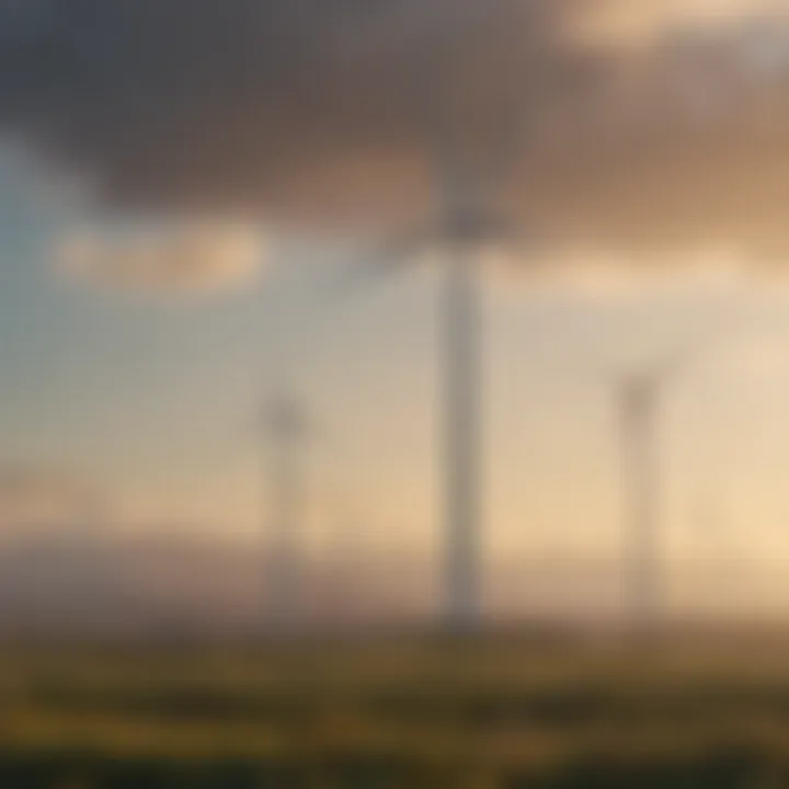 A modern wind farm generating renewable energy