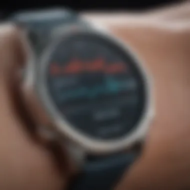 Heartbeat Signal Monitoring Illustration of a heartbeat signal displayed on a wearable device, emphasizing health monitoring.