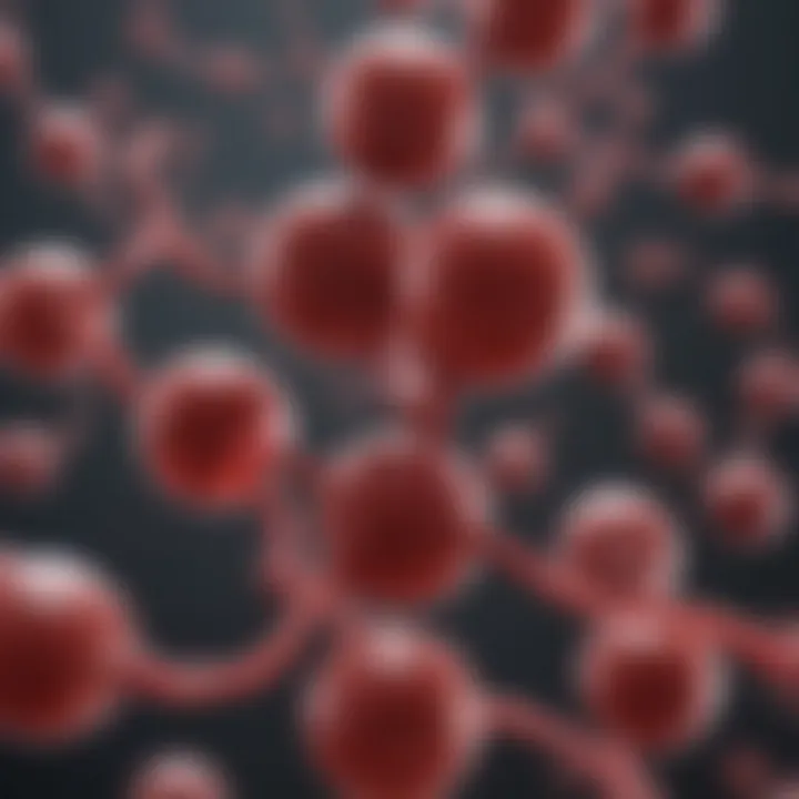 Illustration depicting genetic mutation in hemoglobin