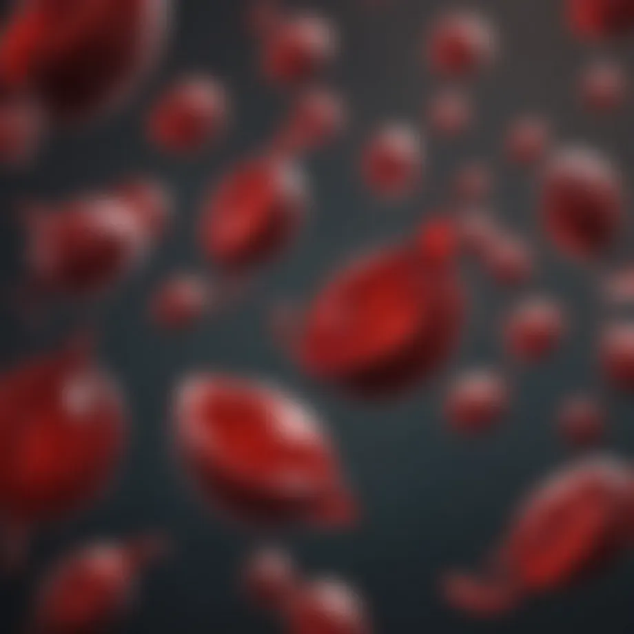 Artistic representation of sickle-shaped red blood cells