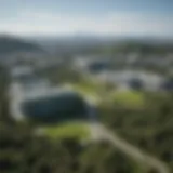 The stunning campus view of Jeju National University showcasing its green spaces and modern architecture