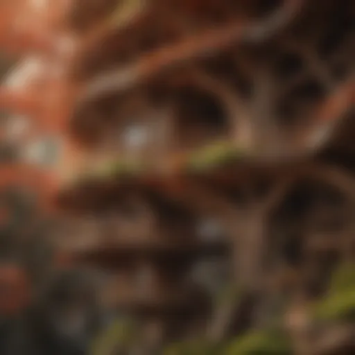 A close-up view of Juncao Reishi showcasing its intricate structure