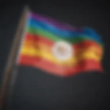 A vibrant rainbow flag representing LGBT pride.