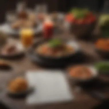 A visually appealing meal plan laid out on a table