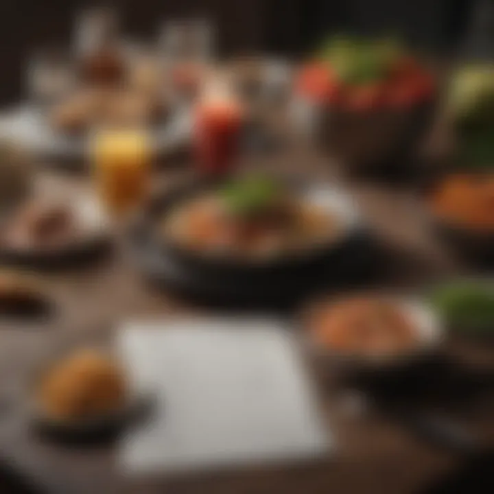 A visually appealing meal plan laid out on a table