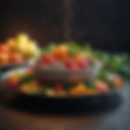 Nutrient-rich food combinations on a vibrant plate