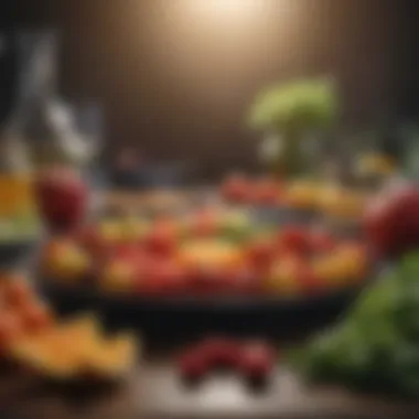 Colorful fruits and vegetables arranged for optimal nutrient absorption