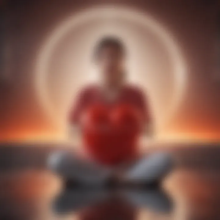 A tranquil scene of a person meditating, symbolizing heart health and wellness.