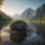 Serene landscape promoting mindfulness