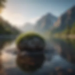 Serene landscape promoting mindfulness