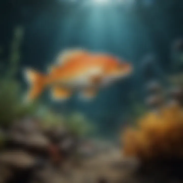 An underwater scene showcasing the ecological roles of fish in their habitat.