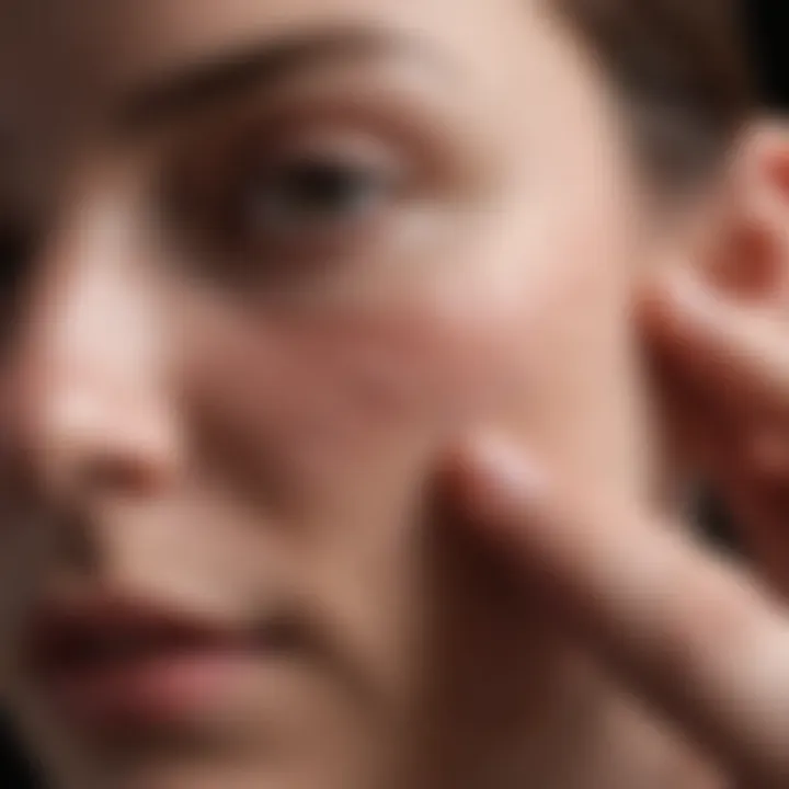 Medical professional examining a patient's skin condition