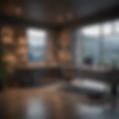 Embracing the Remote Workspace A modern workspace with technology and comfort.