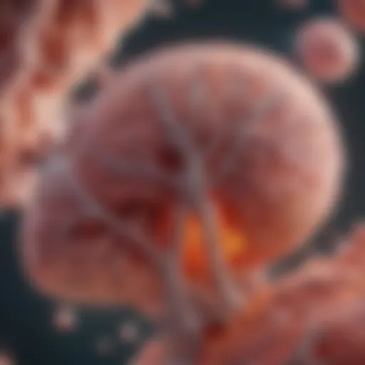 Illustration of primary renal carcinoma and its key metastasis sites