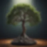 The evolution of scientific thought represented through a tree of knowledge