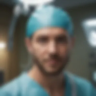 A surgeon utilizing augmented reality in the operating room