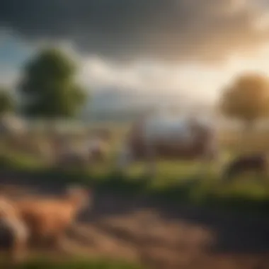 Carbon Cycle and Livestock Farming Diagram showing the carbon cycle related to livestock farming